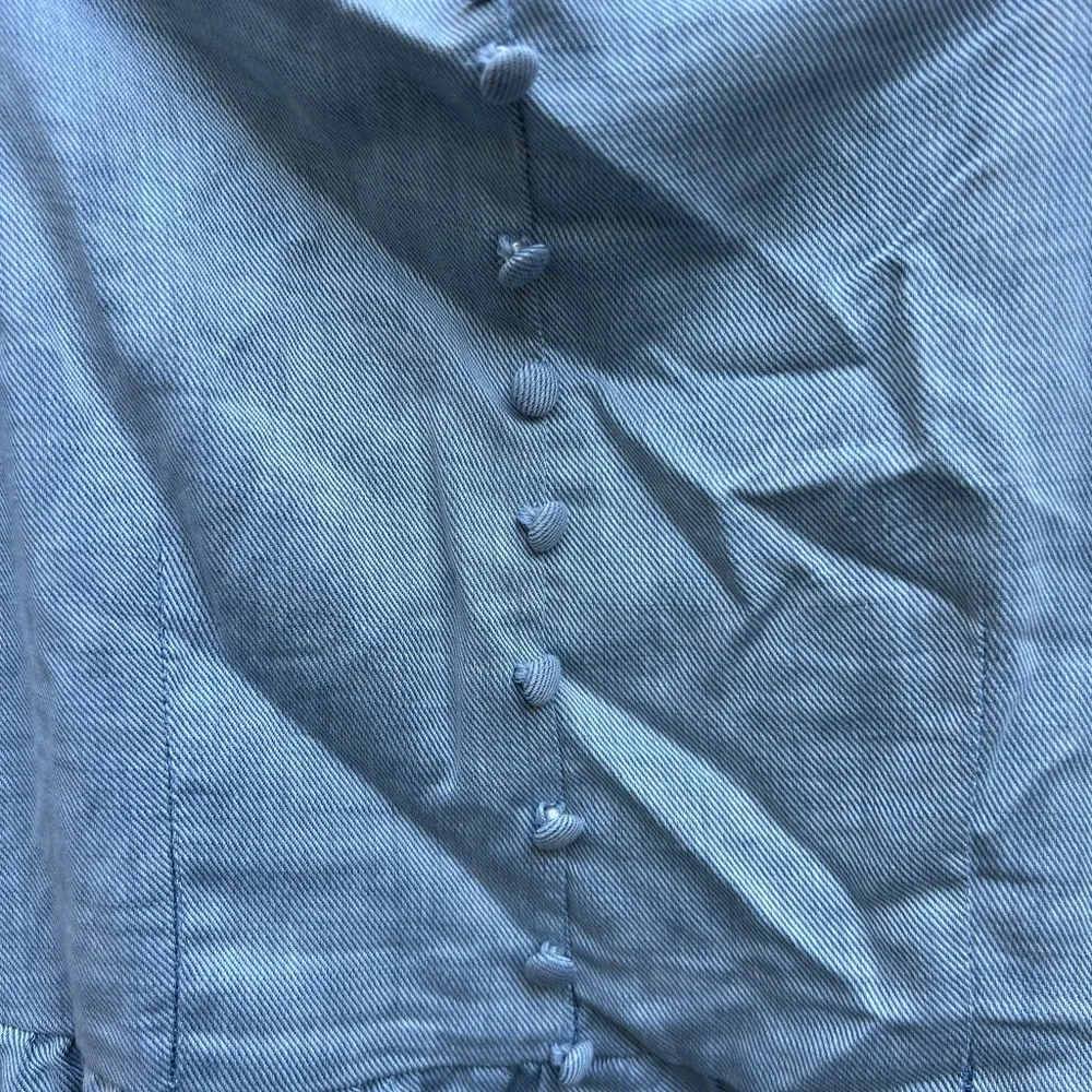 WHO WHAT WEAR Denim Dress with Balloon Sleeves size XS - Picture 3 of 10
